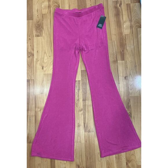Wild Fable  Mid Rise Slinky Knit Flare Pants Pink Women's XS - Picture 5 of 10